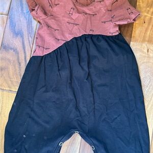 Kate Quinn Mauve and Navy Kids Romper